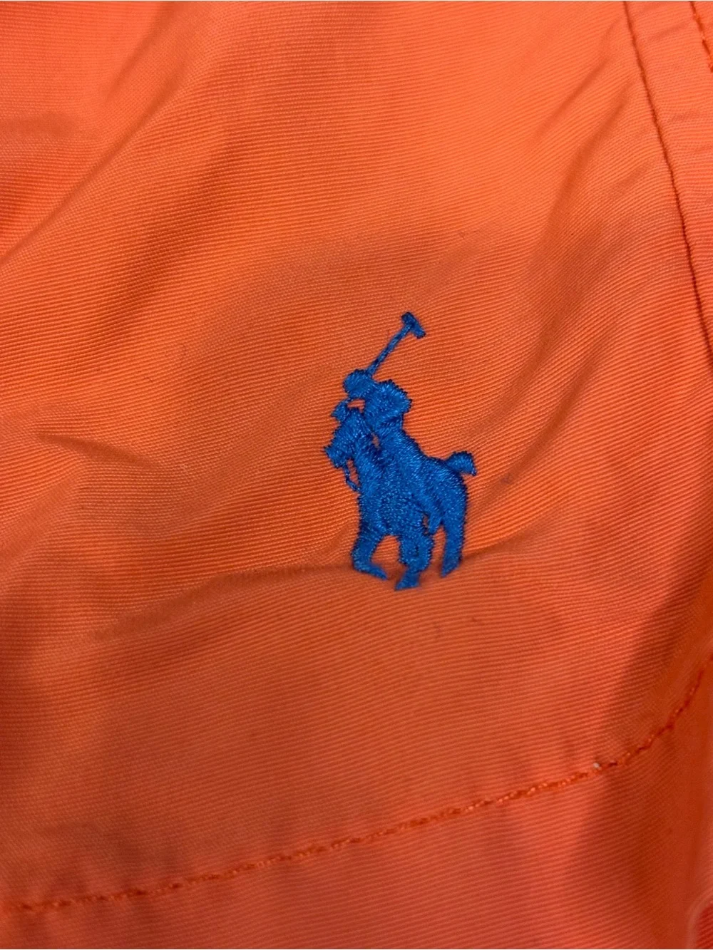 Ralph Lauren Coral Swim Trunks with Contrast Blue Lining